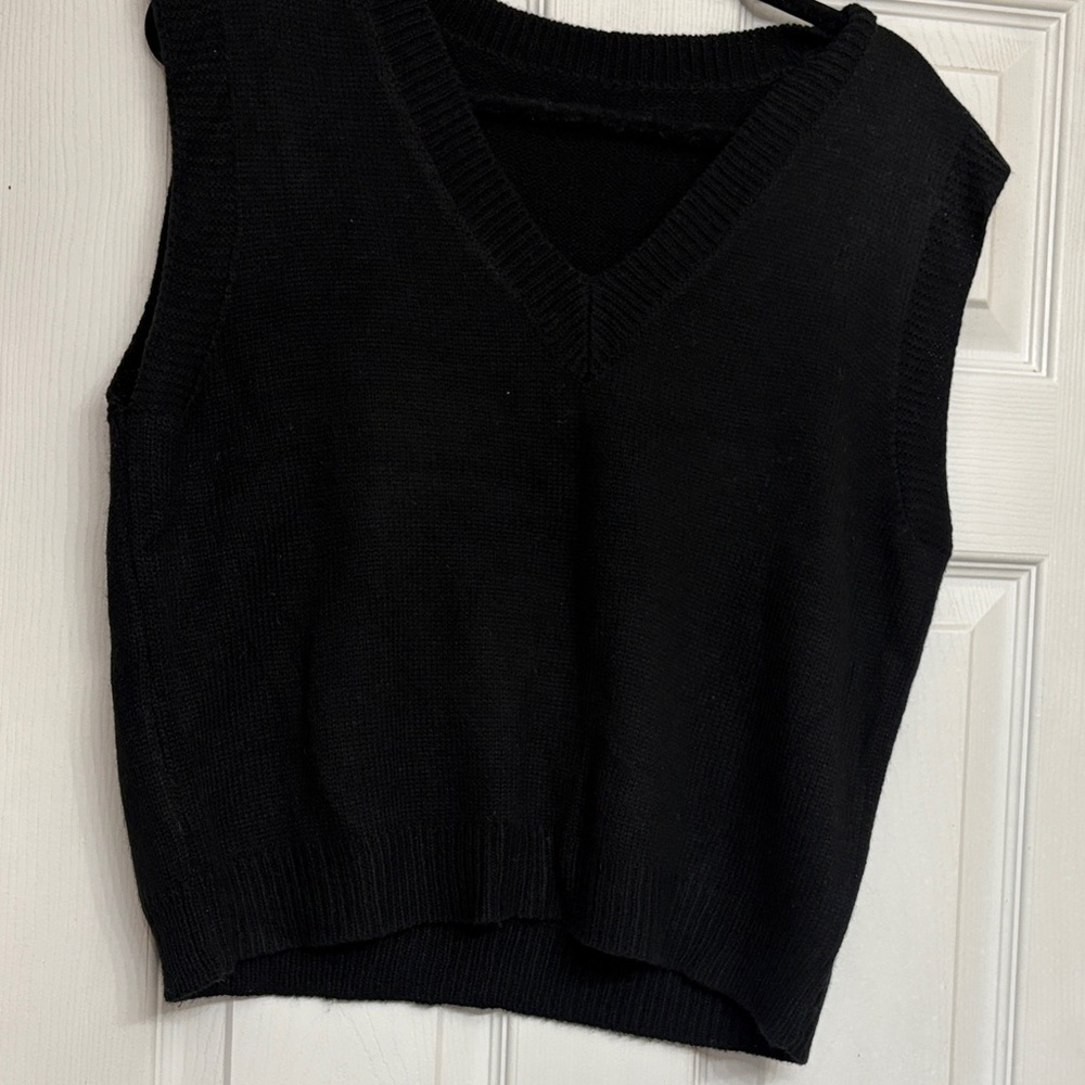 SHEIN Classic Black V-Neck Sweater Vest